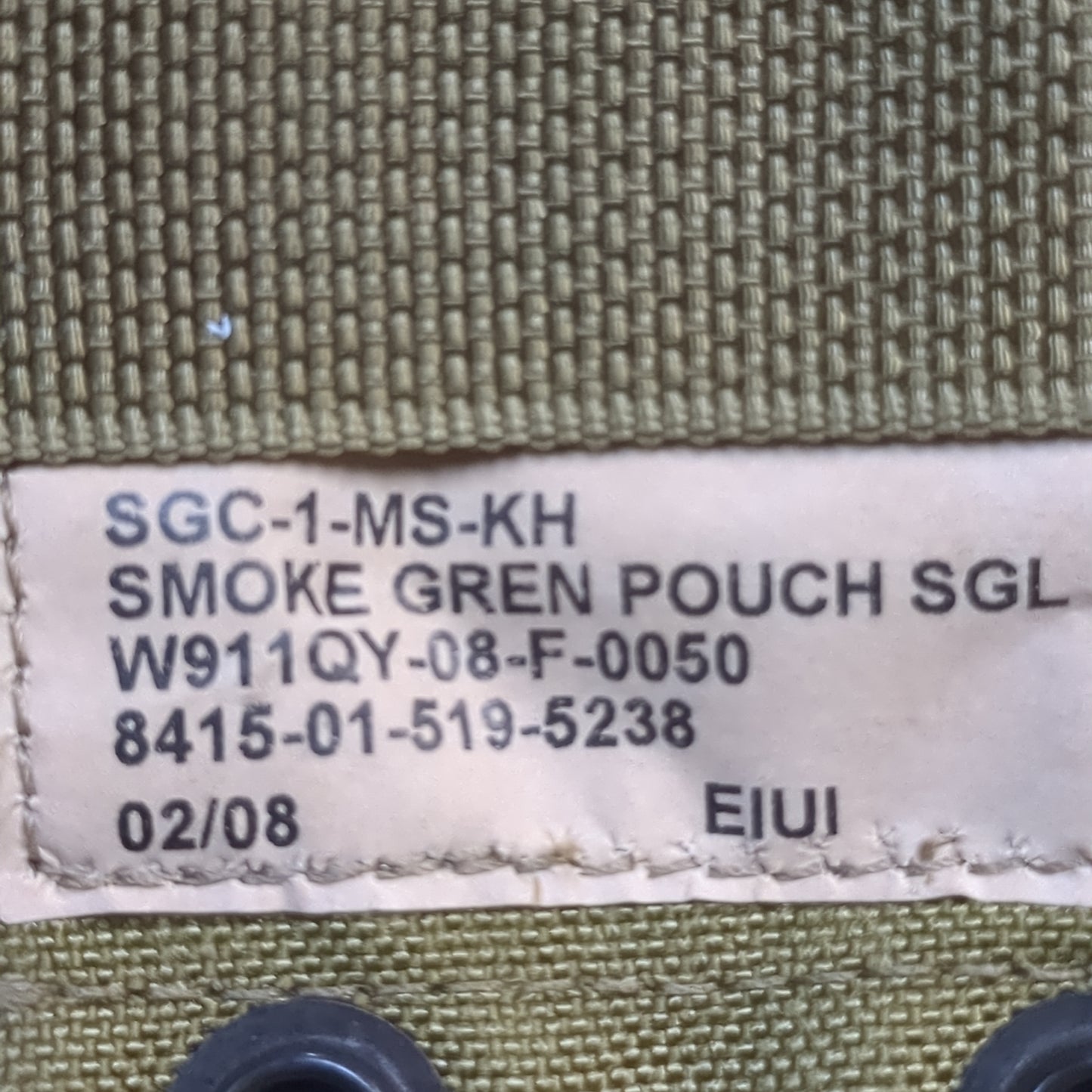 UNUSED Eagle Industries Khaki Molle Smoke Grenade Pouch (34cr-yam31)