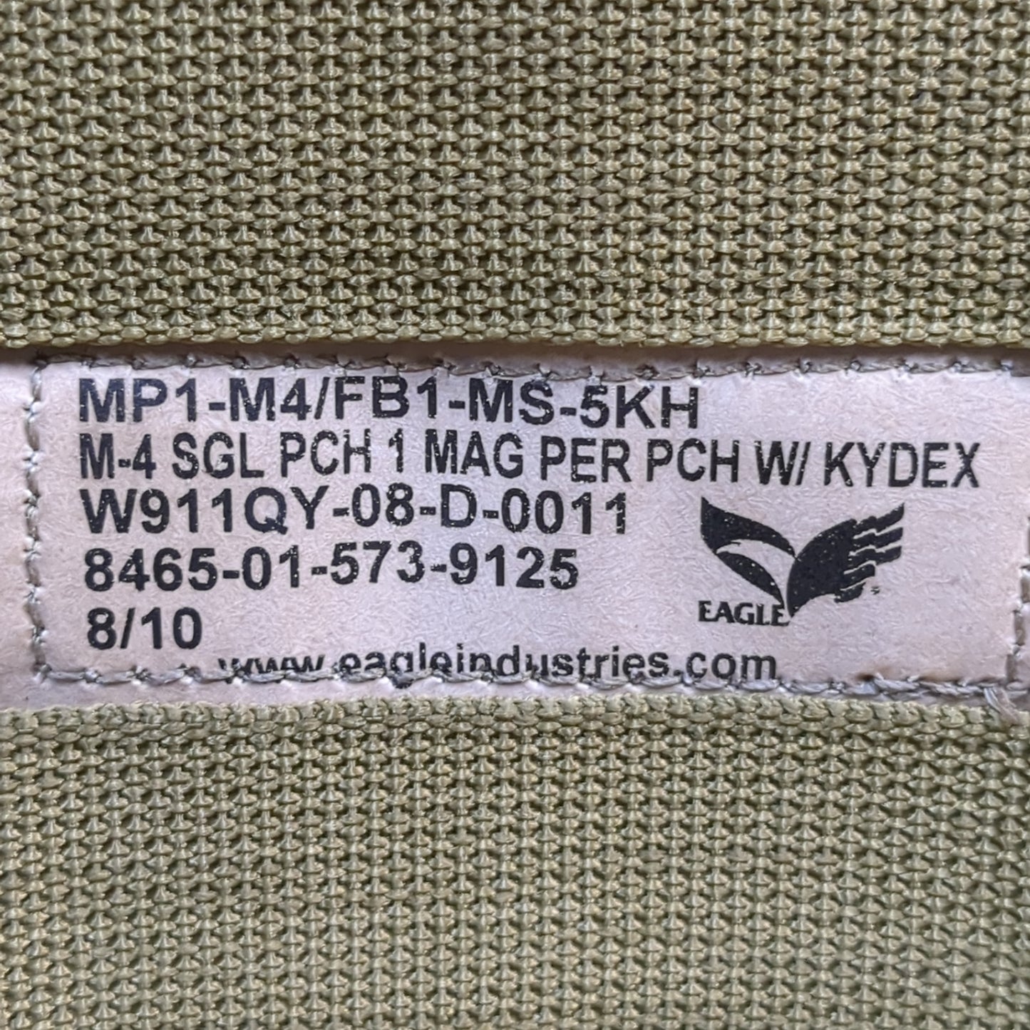 UNUSED Eagle Industries Khaki Molle Single Magazine Pouch KYDEX (34cr-yam35)