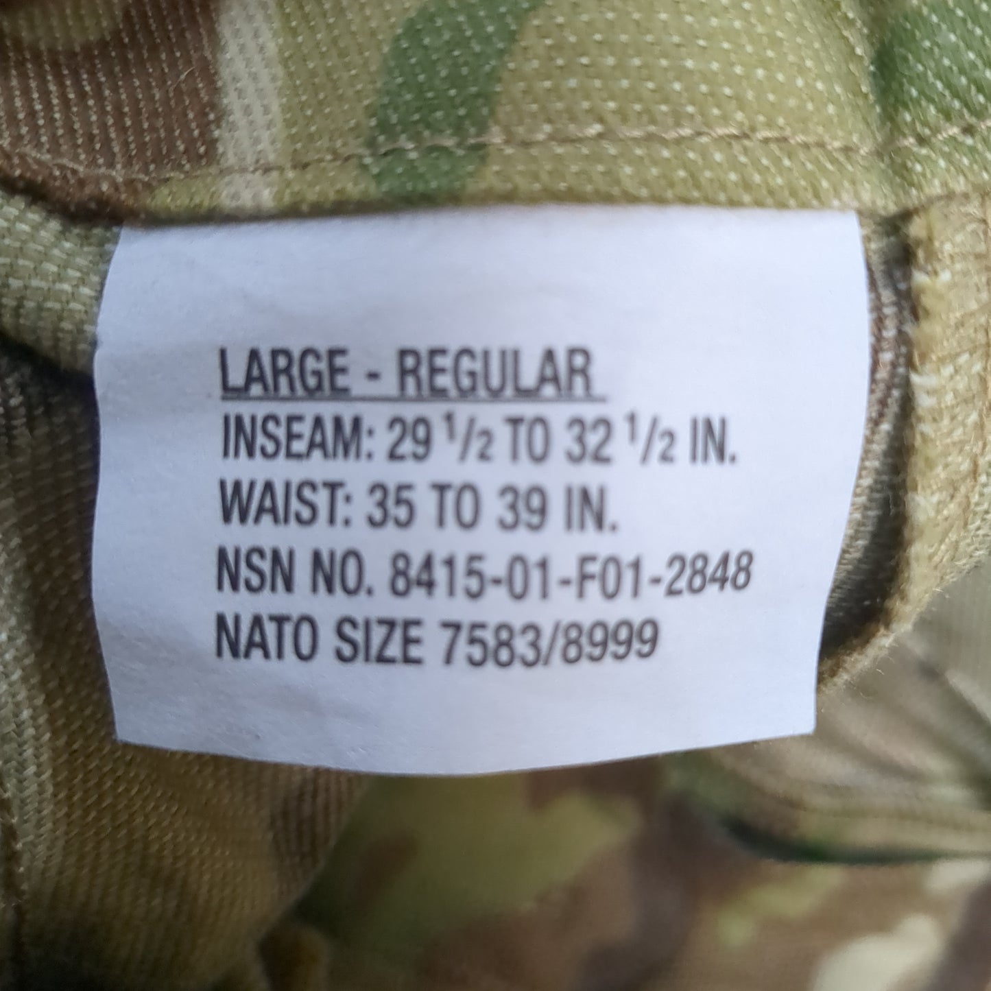 US Army Large Regular Combat OCP Multicam FRAC Pants w/ Knee Pads Excellent Condition *fc05-YAM62*