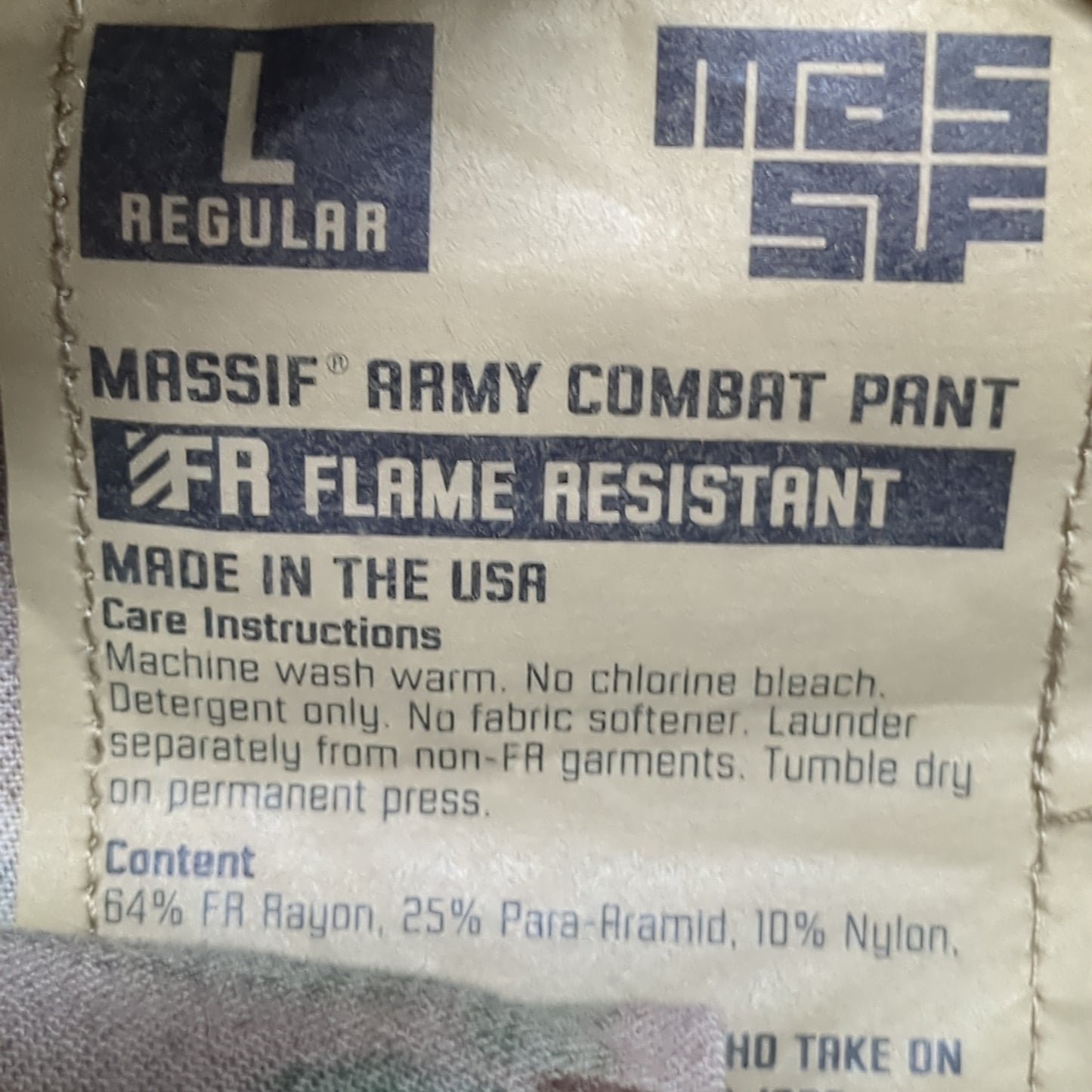 Massiff Large Combat OCP Multicam FRAC Pants w/ Knee Pads Excellent Condition (ocp9- ea05-YAM68)