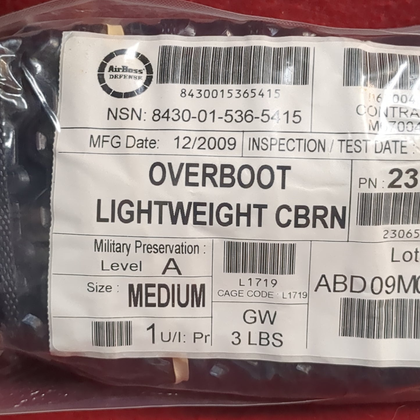 NOS CBRN Overboot Lightweight Medium (12cc-YAM115)