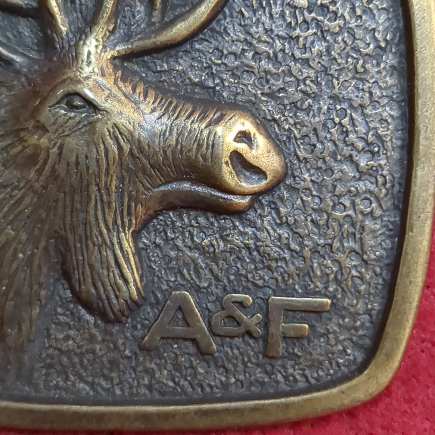 Brass abercrombie & fitch moose theodore roosevelt washington belt buckle (aa12-yam118)