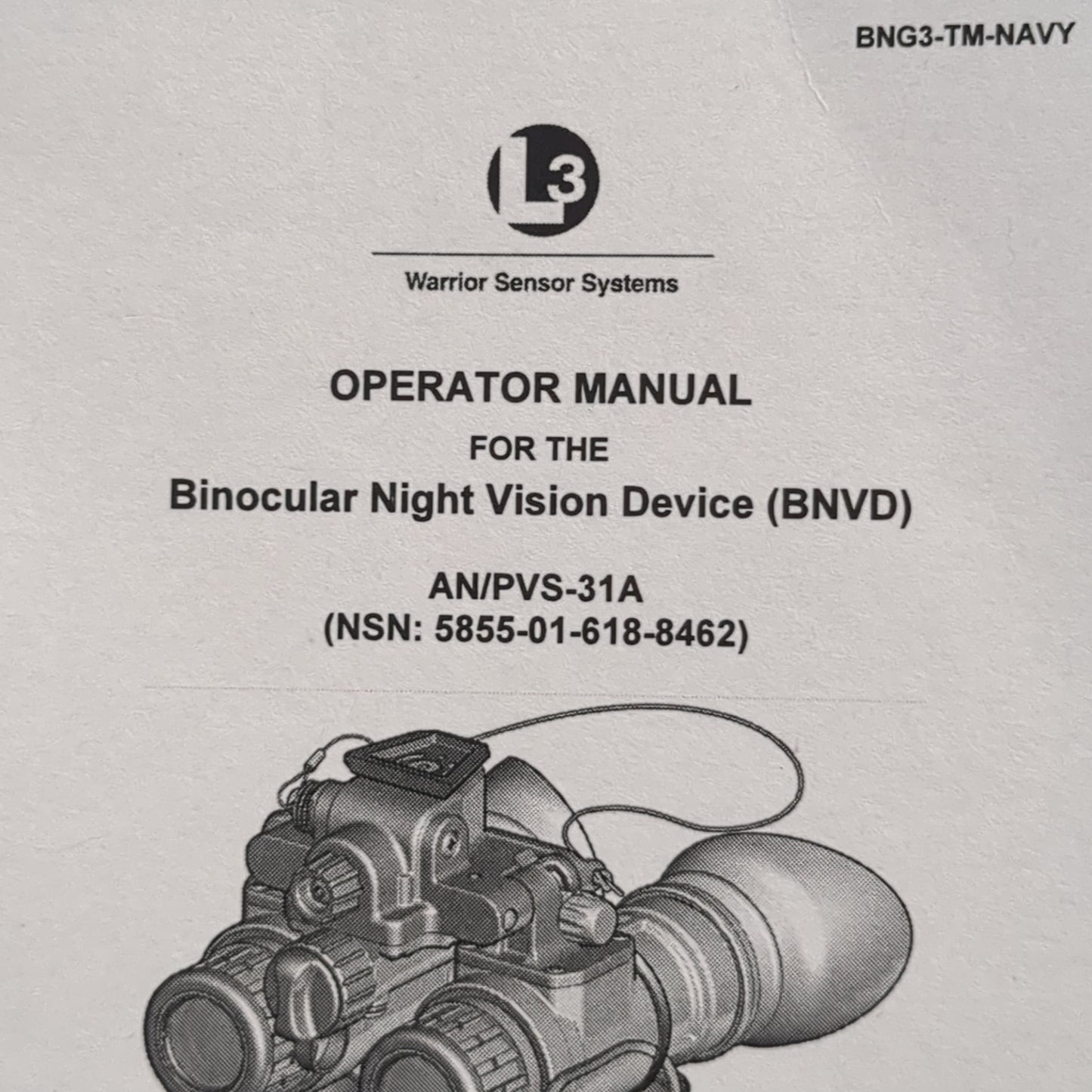 operator manual binocular night vision device bnvd an/pvs-31a (box18)