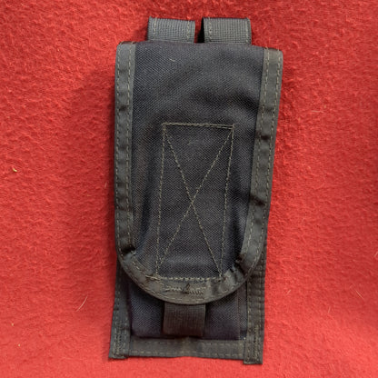 Black double mag pouch molle used  (32cr-yam148)