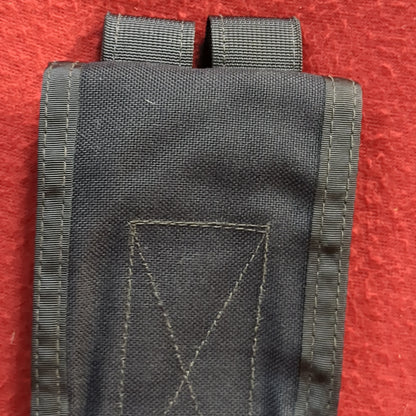 Black double mag pouch molle used  (32cr-yam148)