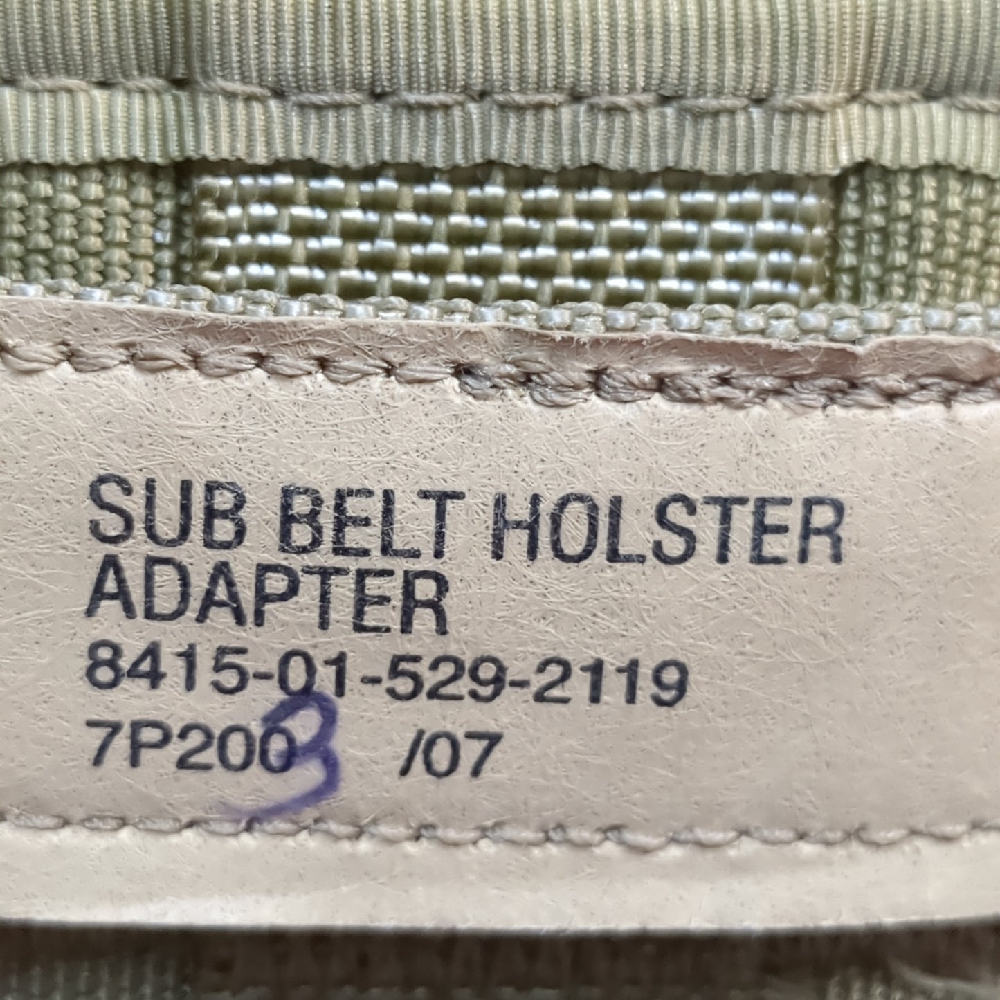 eagle industries sflcs sub belt holster adapter, khaki used (35cr-yam171)