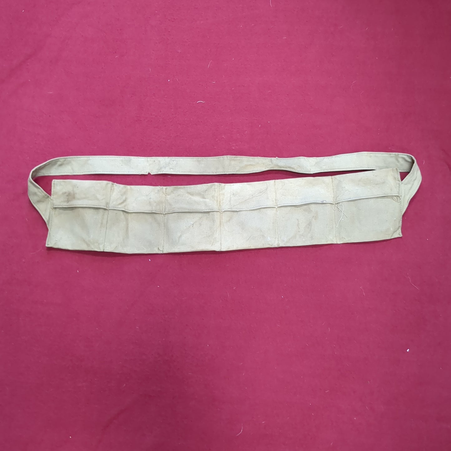 Cloth Small Arms Bandolier tan used (06cc-yam184)