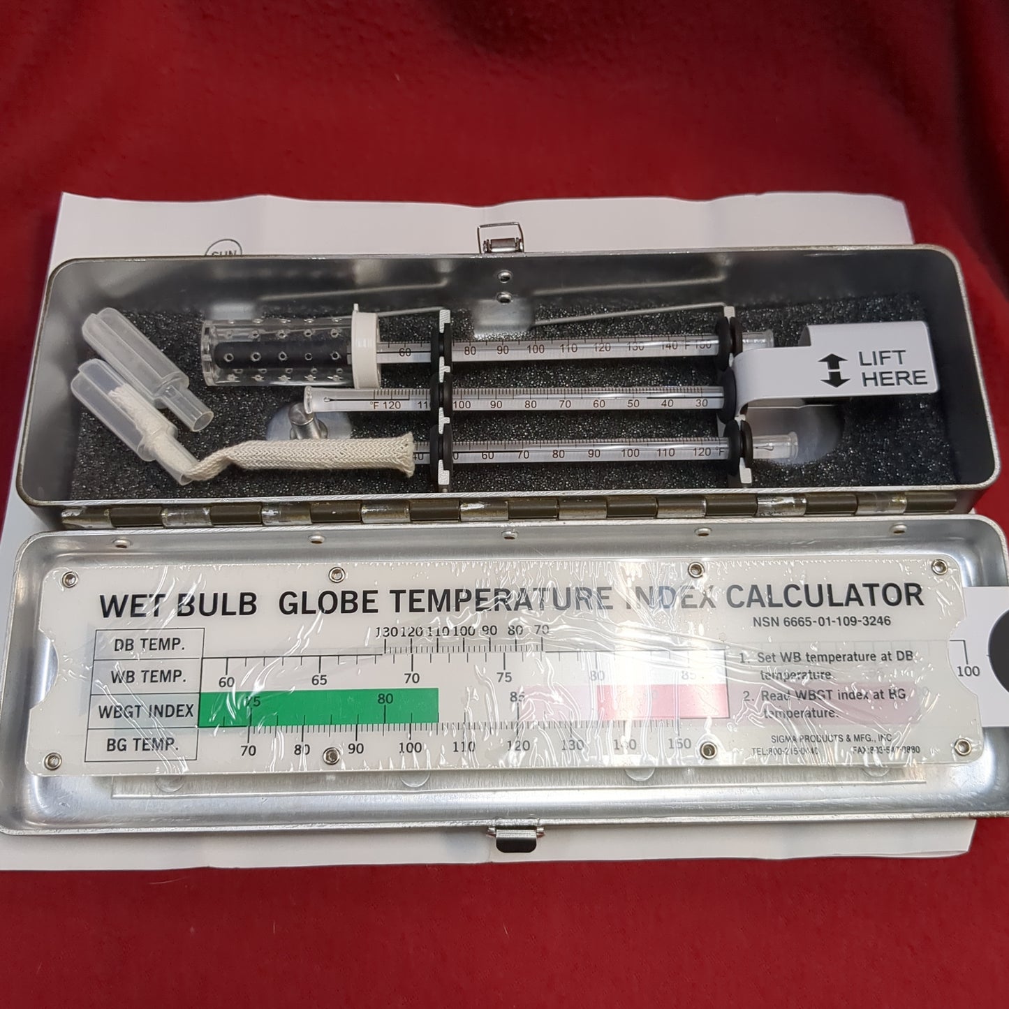 NOS psg controls wet bulb globe temperature index calculator kit 3023 (06cc-yam199)