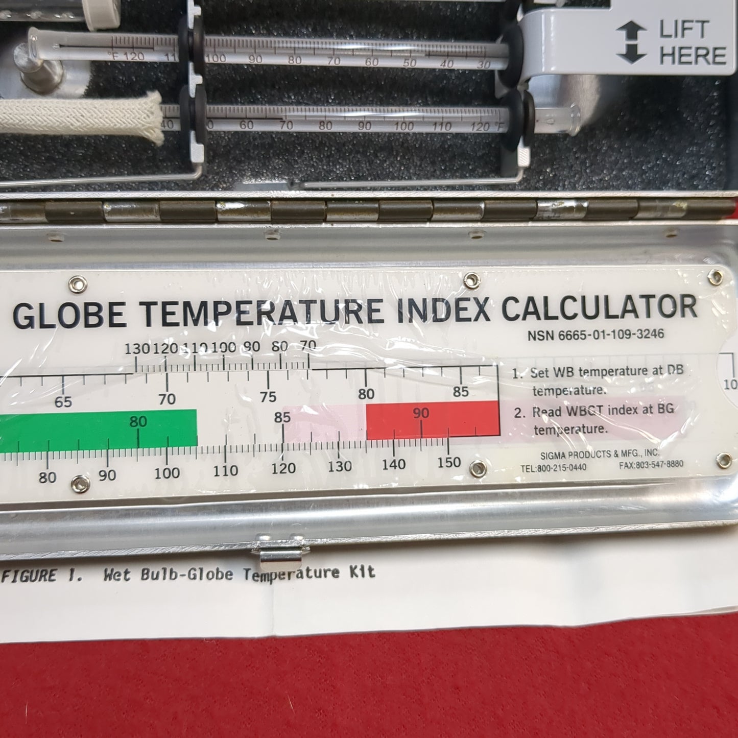 NOS psg controls wet bulb globe temperature index calculator kit 3023 (06cc-yam199)