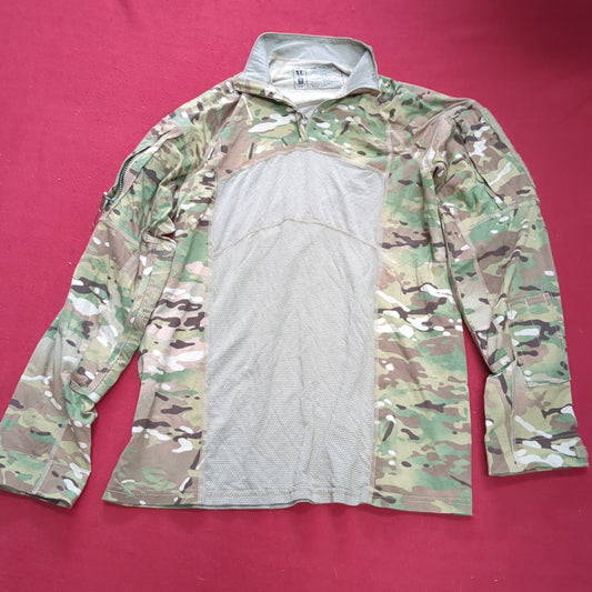 US army xl xtra large 1/4 quarter zip type 2 combat ocp multicam frac top shirt used *fa06-enu04*