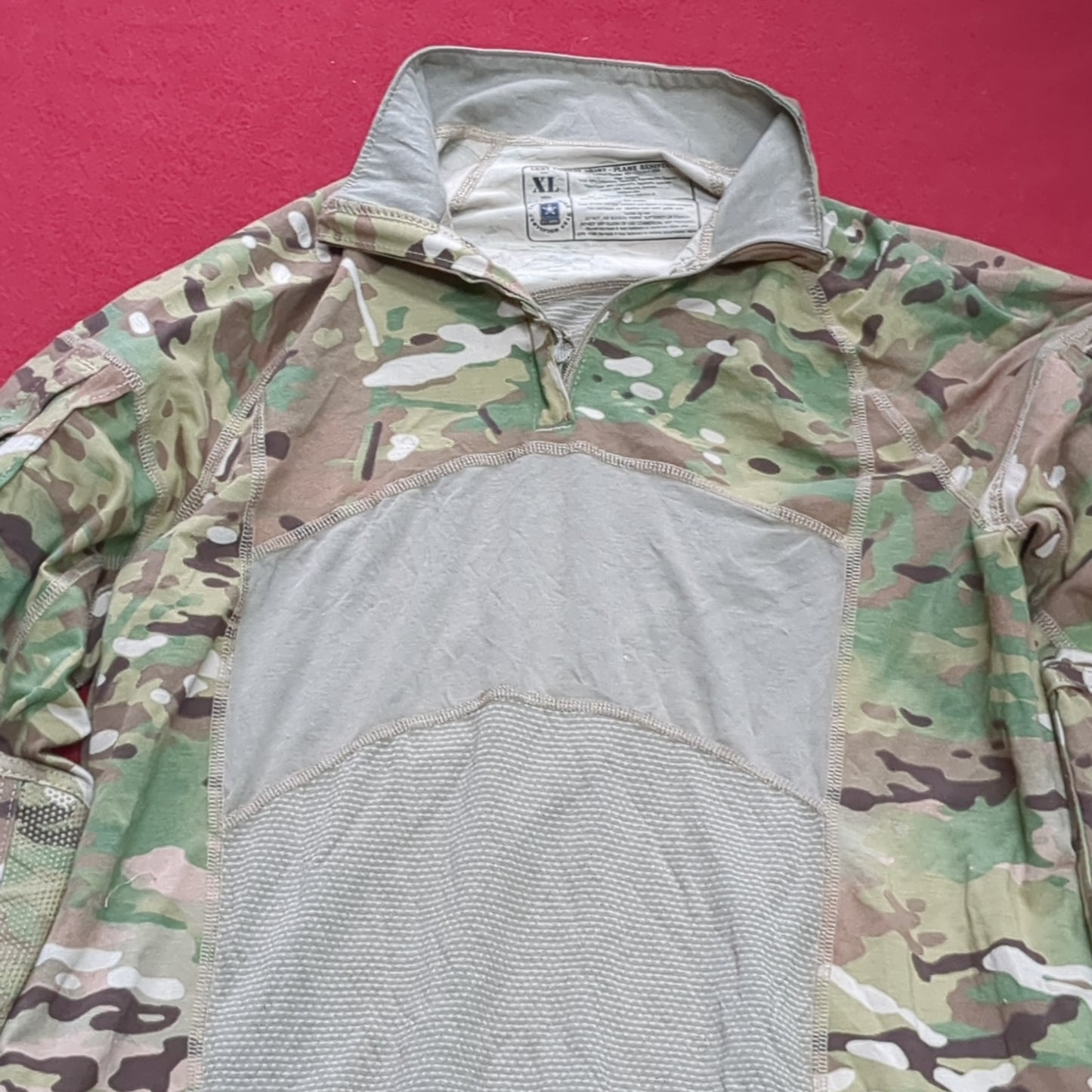 US army xl xtra large 1/4 quarter zip type 2 combat ocp multicam frac top shirt used *fa06-enu04*