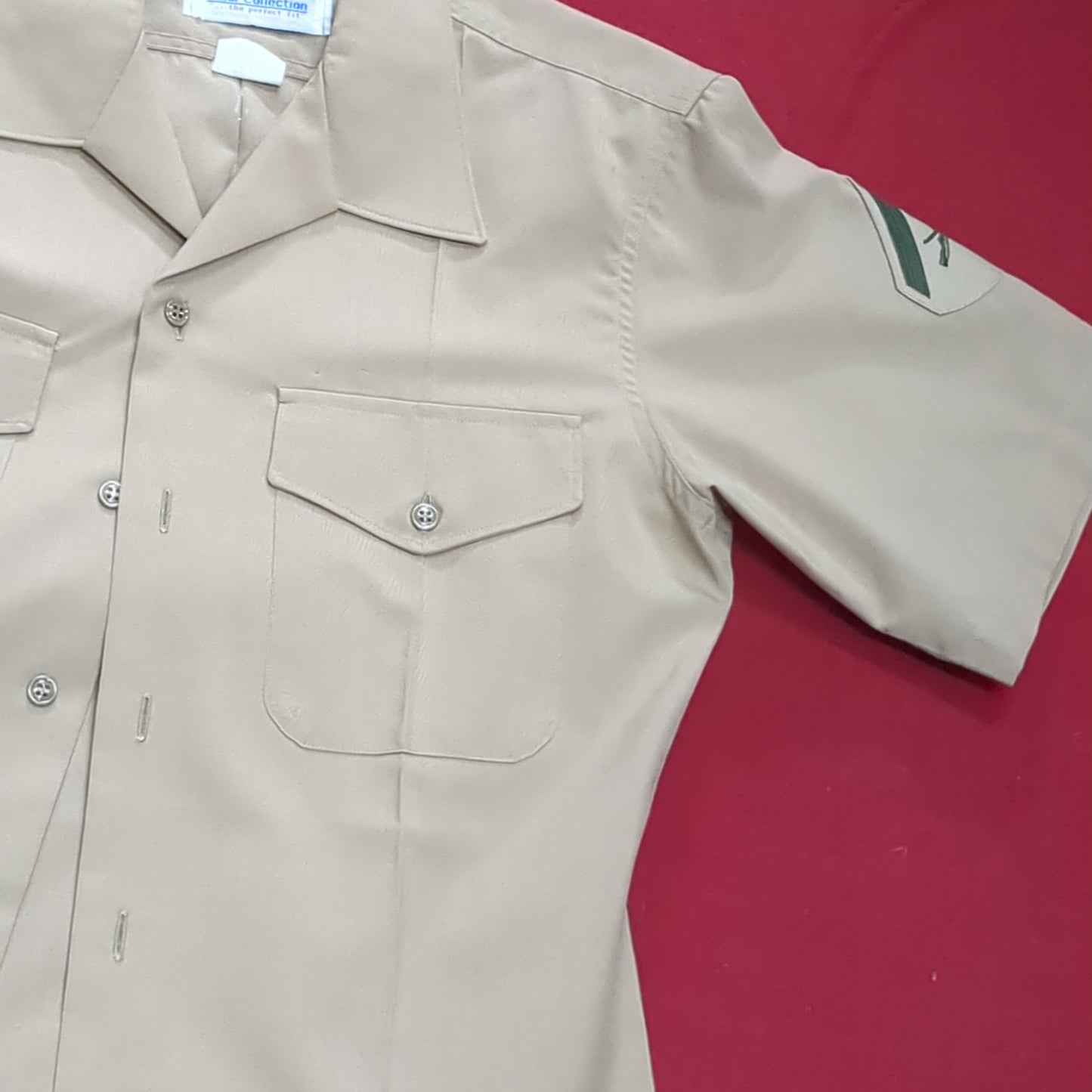 US marine corps dscp uniform khaki shirt short sleeve 15 good condition *(fa12-enu06*