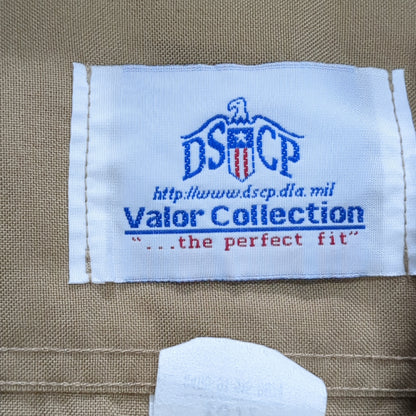 US marine corps dscp uniform khaki shirt short sleeve 15 1/2 good condition (fa12-enu05)