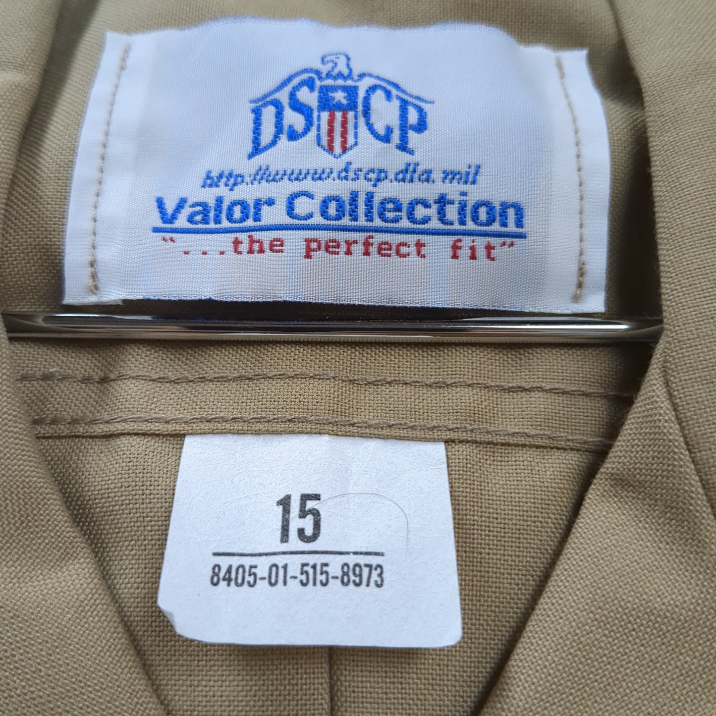 US marine corps dscp uniform khaki shirt short sleeve 15 good condition *(fa12-enu06*