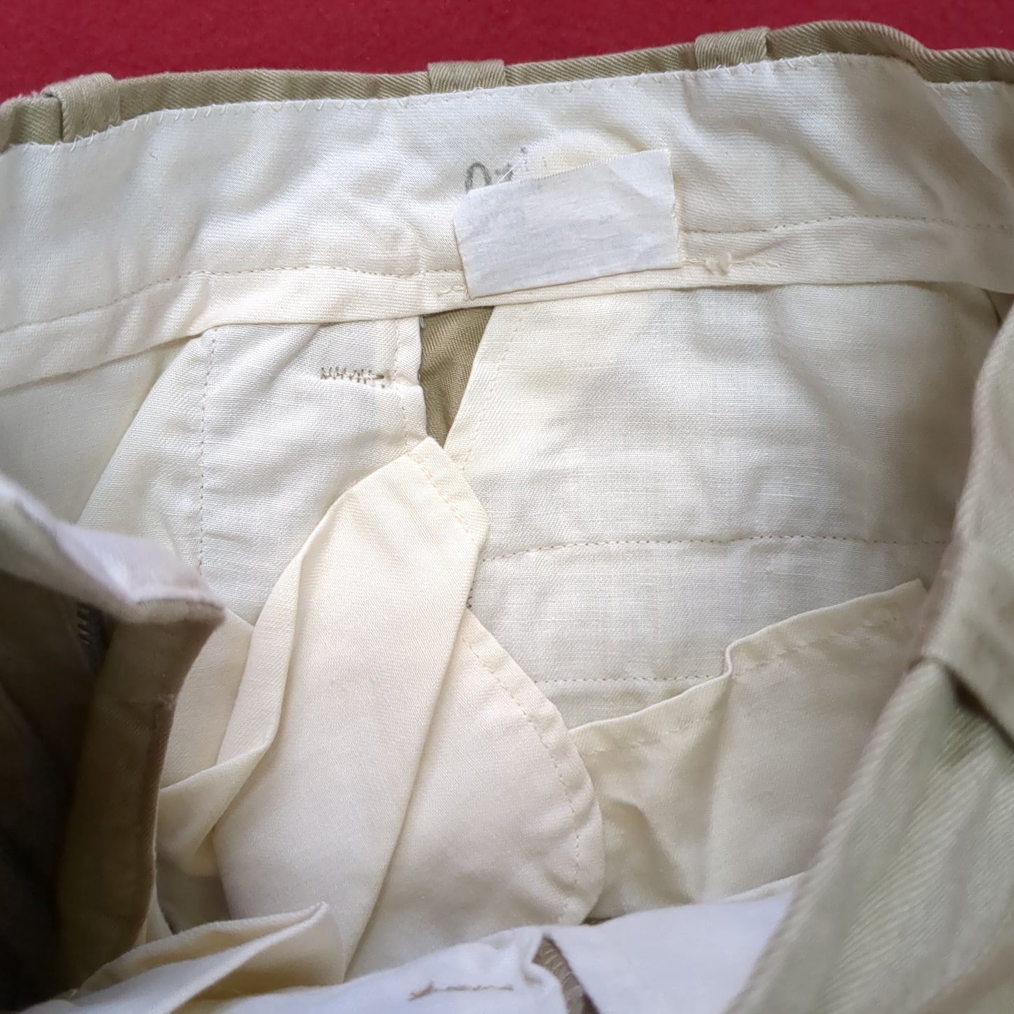 vintage 8.4 oz. cotton type I class 1 khaki trousers 28 x 29 vietnam era used (fa12-enu11)