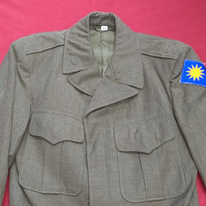 Vintage wwII 1946 34S jacket, field, wool od used (fa12-enu12)