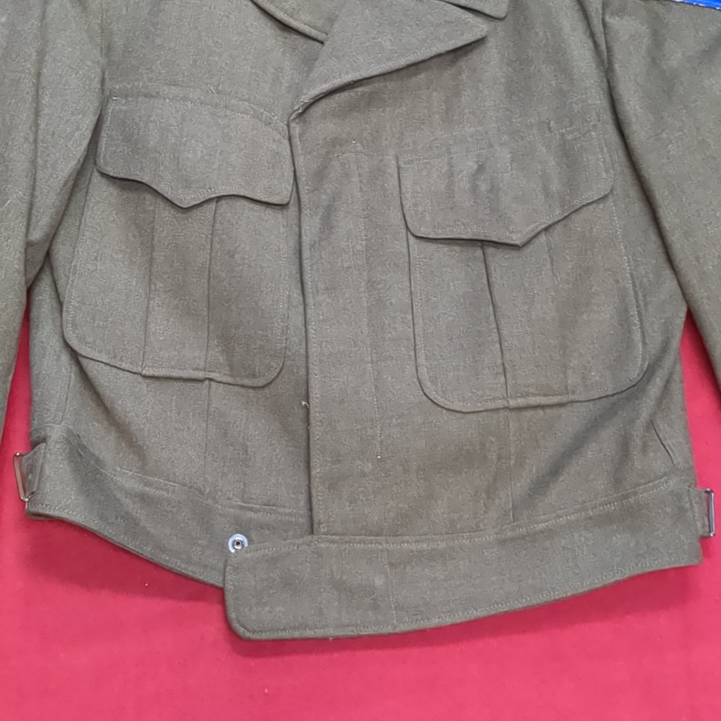 Vintage wwII 1946 34S jacket, field, wool od used (fa12-enu12)