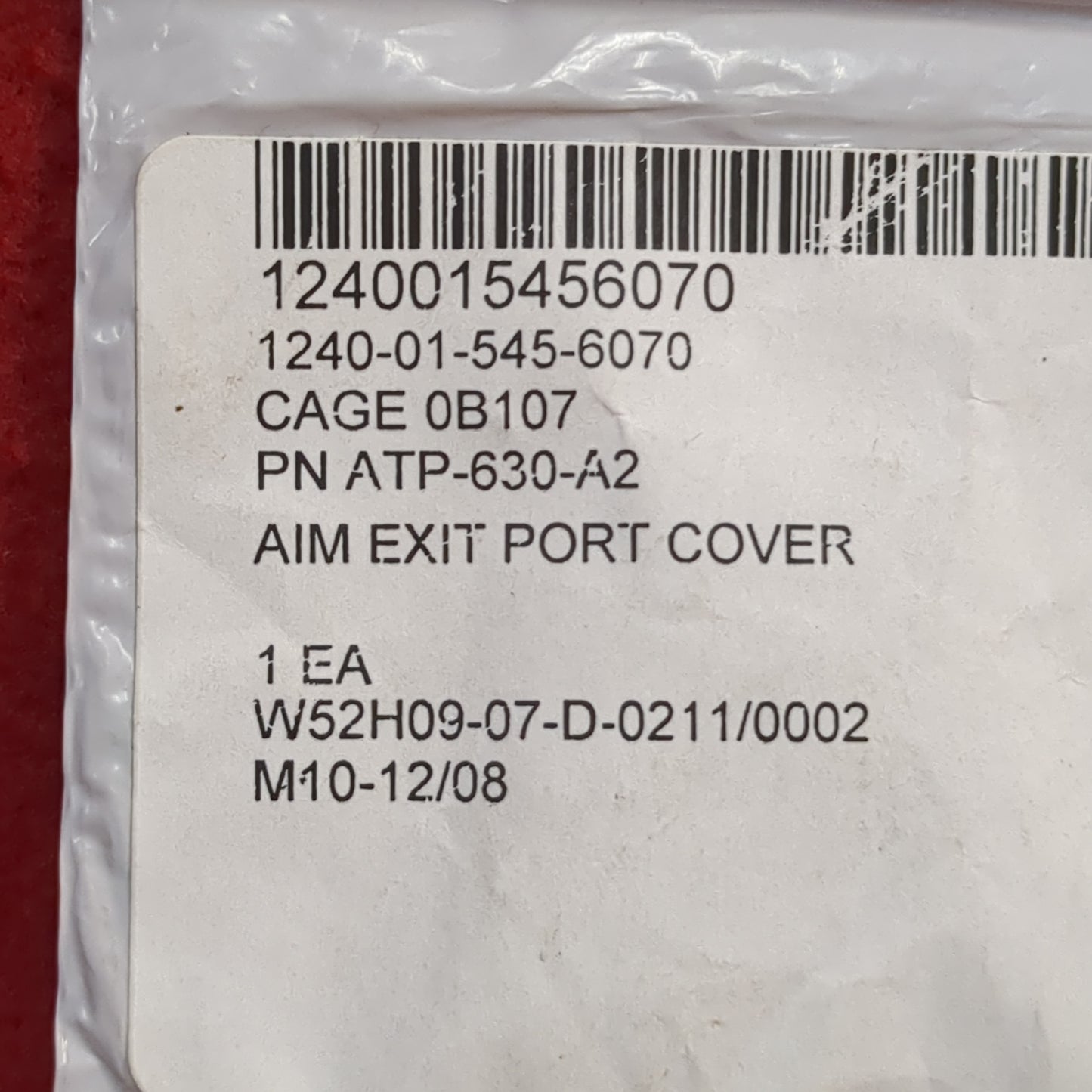 NOS aim exit port cover 1 each single pack (BAR-enu17)