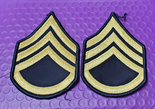 10 SETS VINTAGE Large Men's Dress Uniform STAFF SERGEANT E-6 Dress Blue Sew On (11CR2)