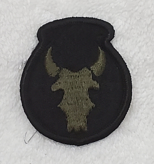 US Army 34th Infantry Division Red Bull Subdued Sew On Patch OD BLACK (bu9-34id)