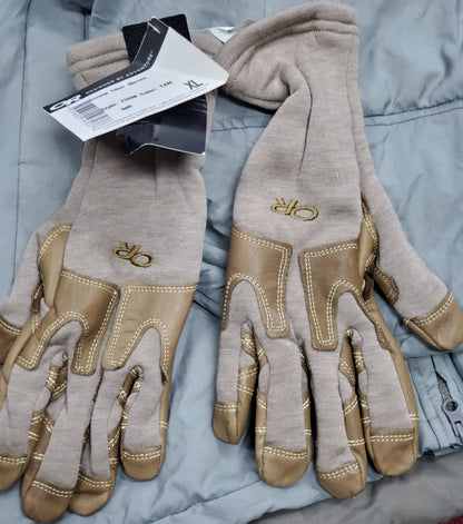 NOS Outdoor Research Swoop Liner Gloves X-Large Tan (da02-25jan21)