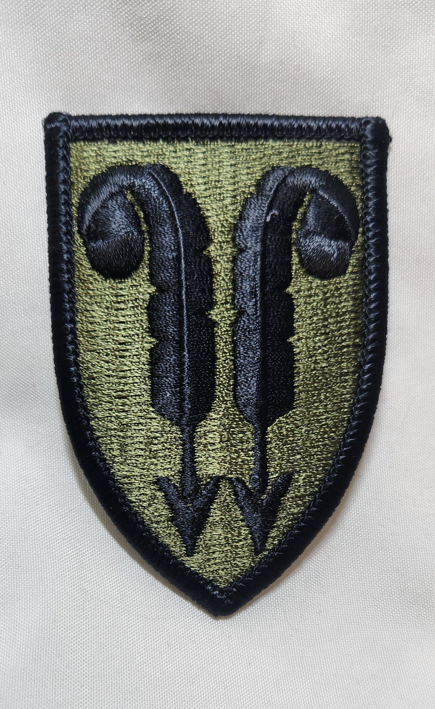 US Army 22ND SUPPORT BDE Patch Sew on Patch Subdued OD Black (bu10-22ND)