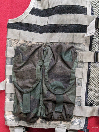 UTG taigear tg107C UCP / black Camo molle web tactical vest w/ pouches used (LBV4-enu80)