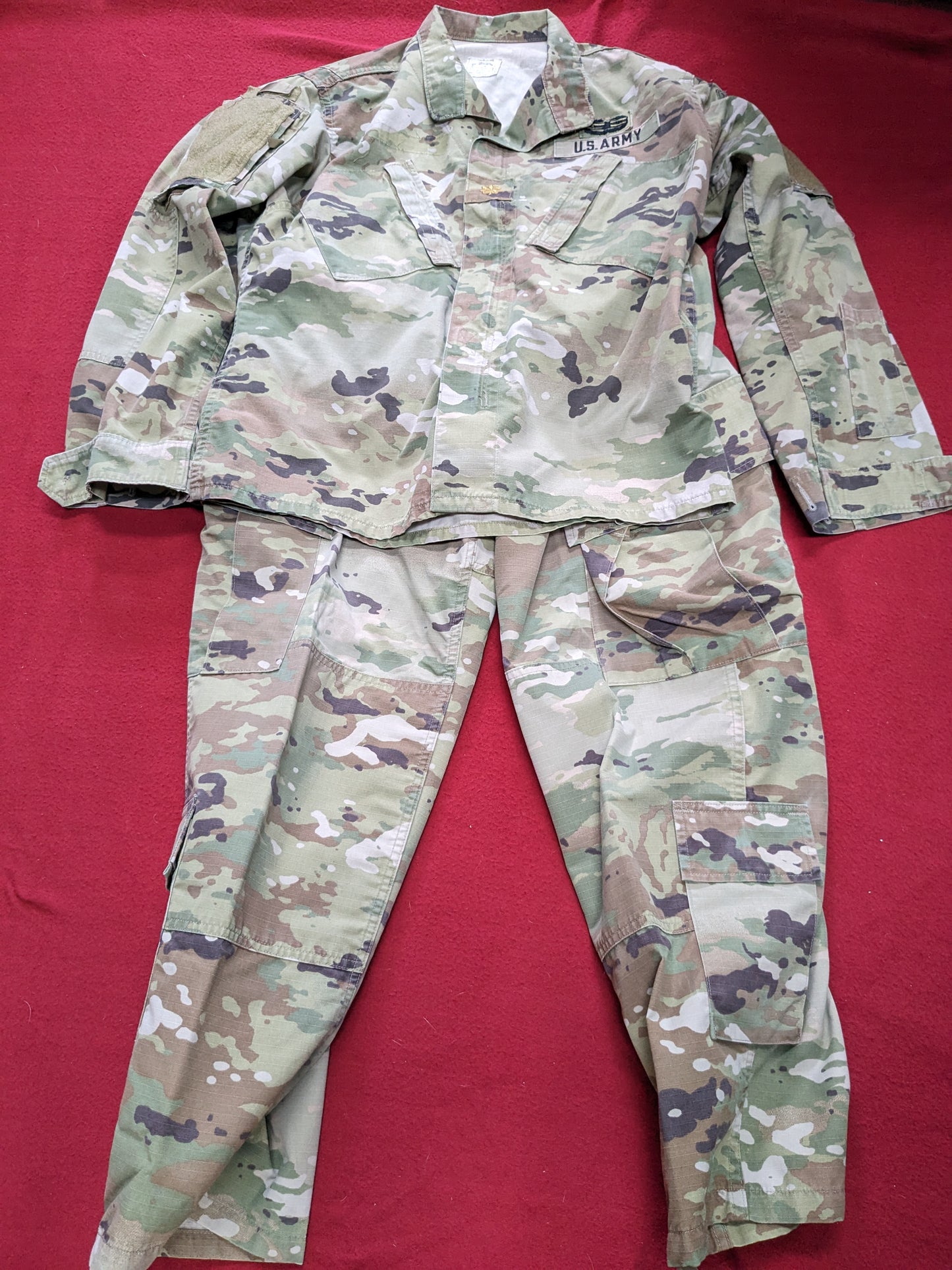 SET of us army medium short traditional ocp uniform top pants air force used (ec11-enu102)