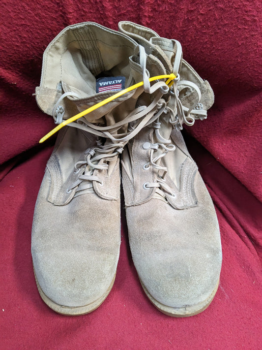 US army altima 10 1/2 regular combat boots 499 tan used (061506)