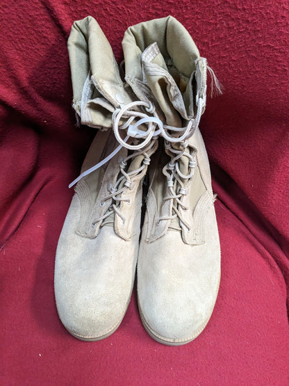 US army 9 1/2 wide combat boots 499 tan used (061507)