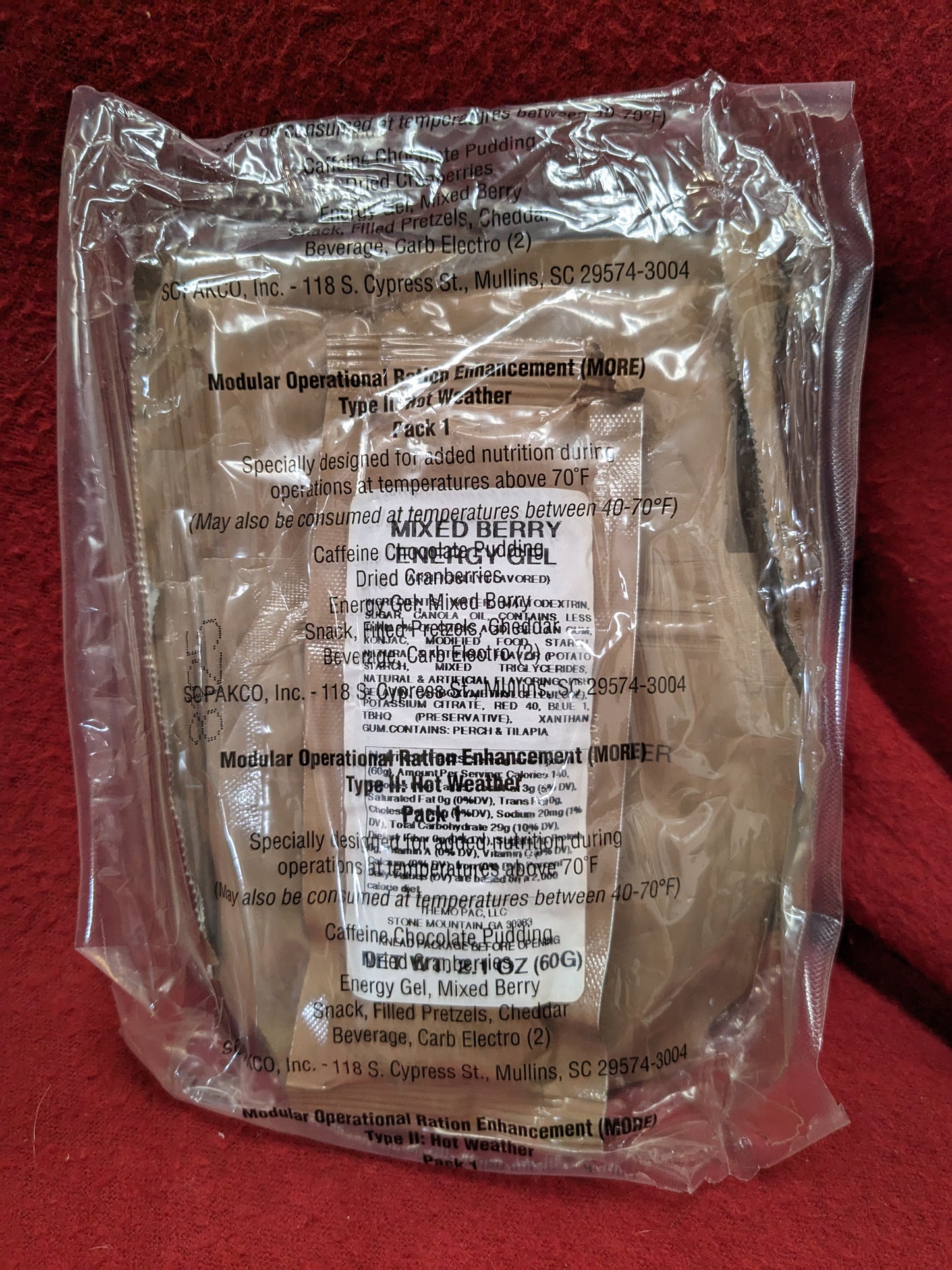 modular operational ration enhancement "more"Army MRE pack (More-MRE-Ration)