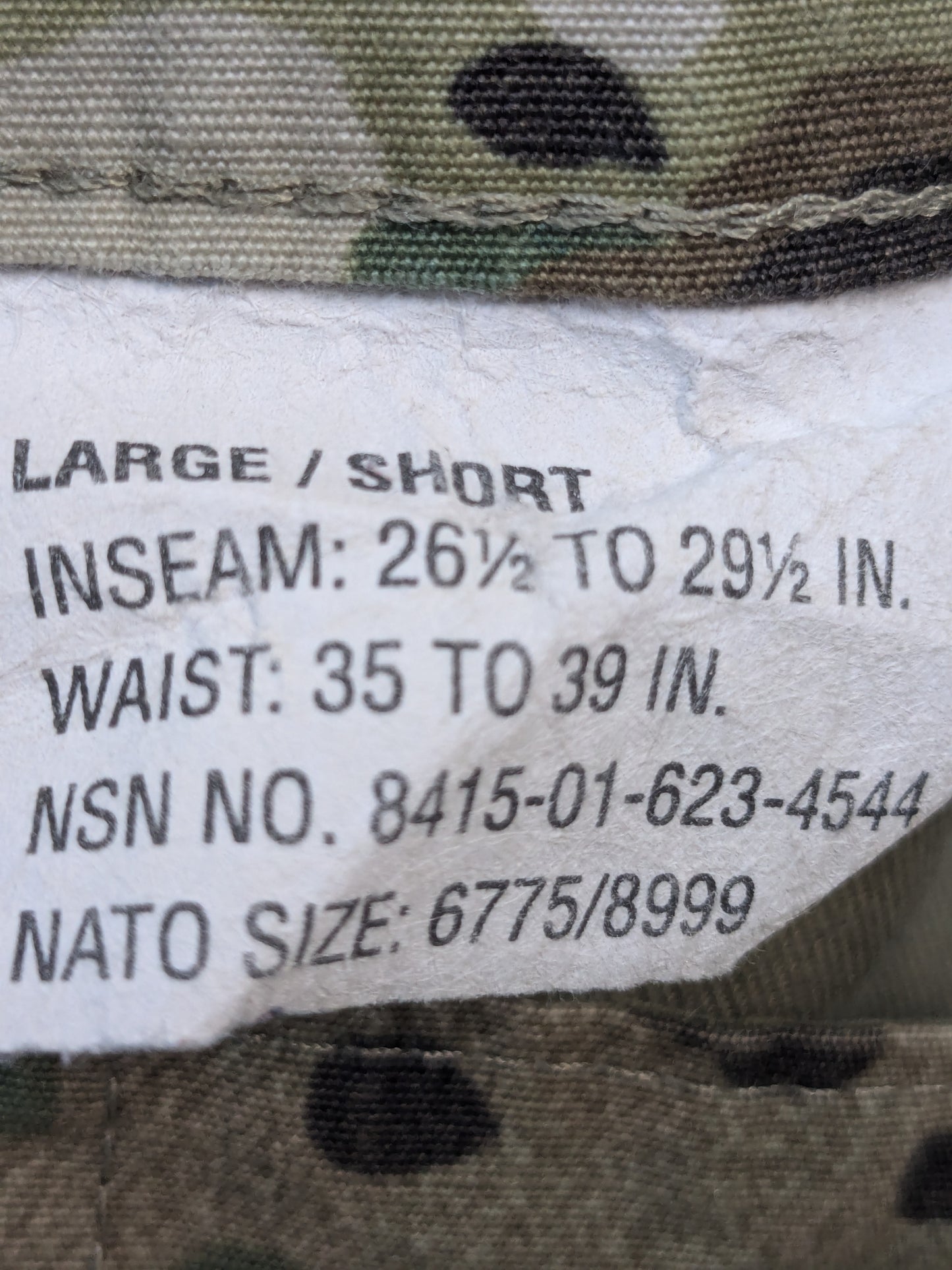 US Army LARGE SHORT Traditional OCP Uniform Pants Air Force Used (fc06-YLU27)