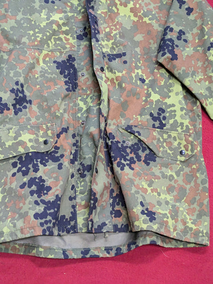 German Army Flecktarn Jacket Ringelai Parka Camo Men's military wet weather uniform  Excellent Condition (aa11-YLU40)