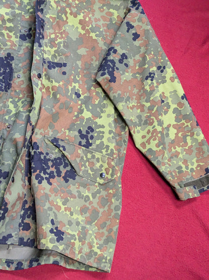 German Army Flecktarn Jacket Ringelai Parka Camo Men's military wet weather uniform  Excellent Condition (aa11-YLU40)