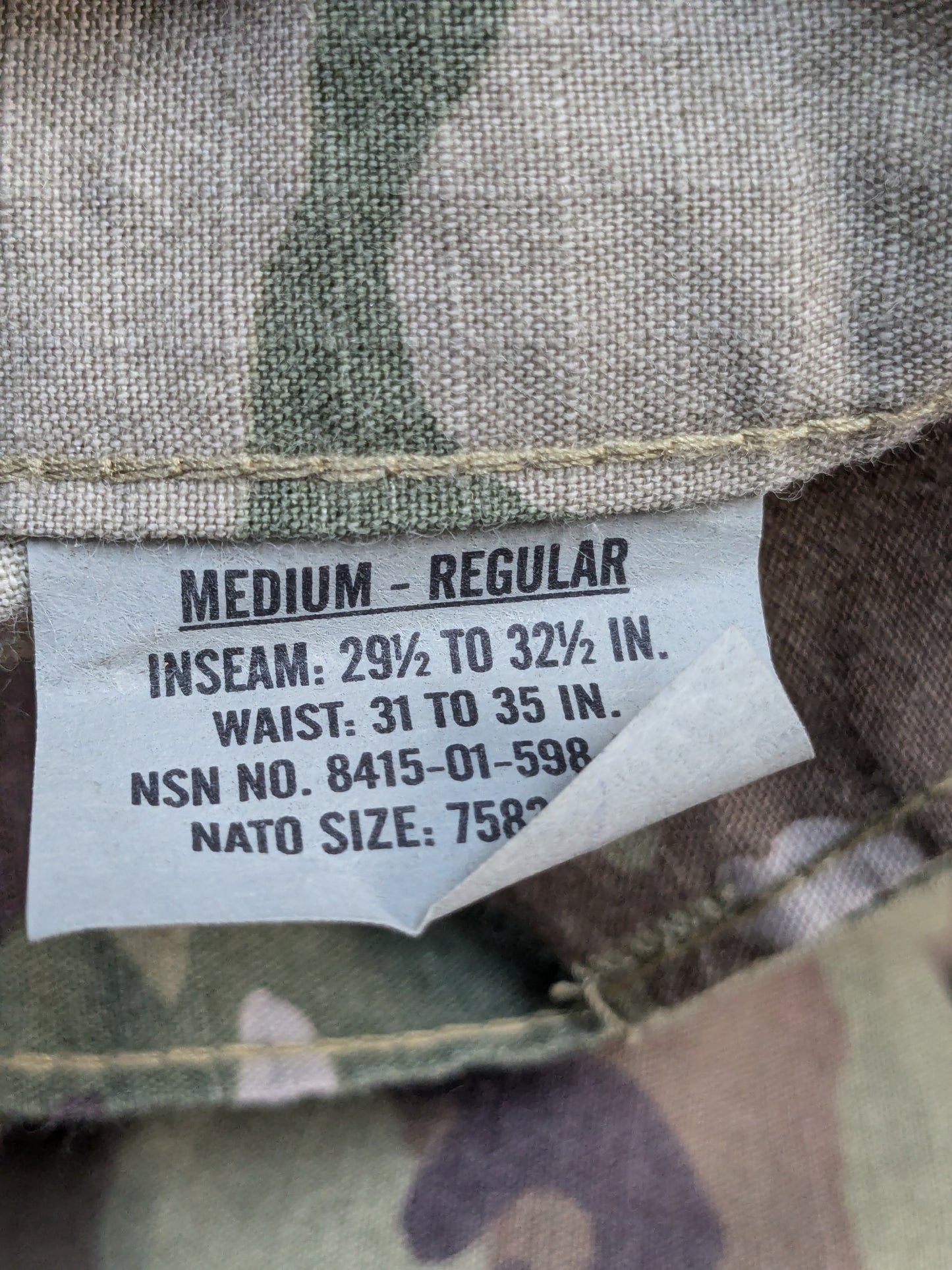 NWT US army Medium Regular multicam frac pants (ocp12- ea08-YLU100)