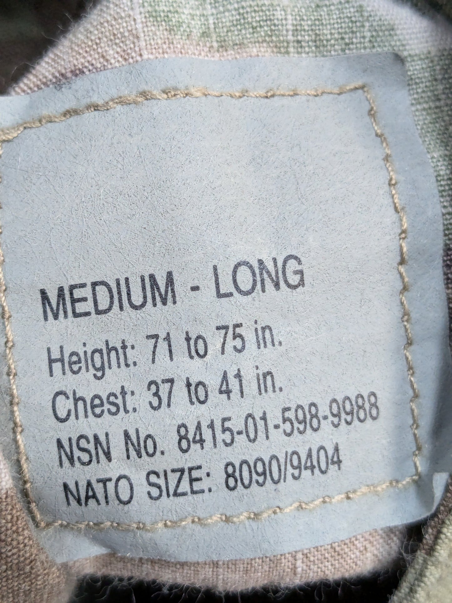 NWT US Army Medium Long Top Traditional Frac OCP (ocp12- ea08-YLU102)