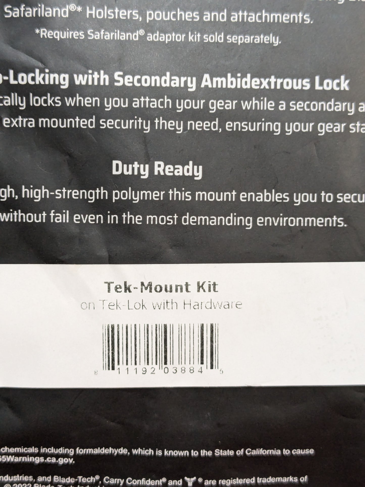 NOS Blade-Tech Tek-Mount Quick Attachment System  (hc04-YLU195)