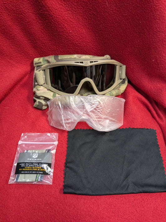 US Army Issue Revision Military Eyewear Desert Locust Goggles Tan OCP Cover Used (cl ab01-GUA15)