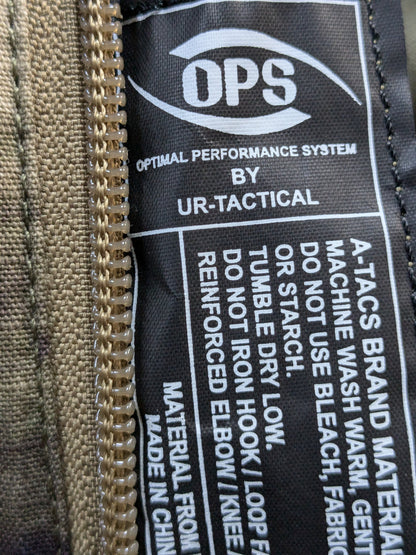 O.P.S. A-TACS Camo Combat Pants w/ Knee Pads Medium Long Excellent Condition ATACS (fc06-GUA101)