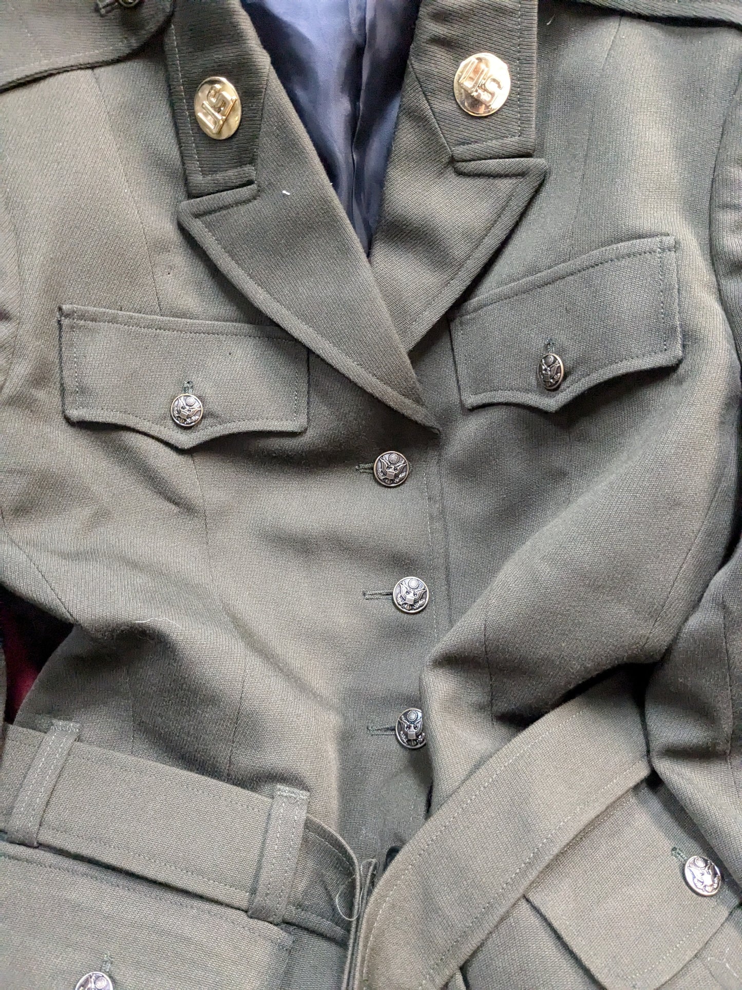 agsu army green service uniform jacket Dress Coat Size: 14WR Excellent Condition (dg3- ea03-GUA119)