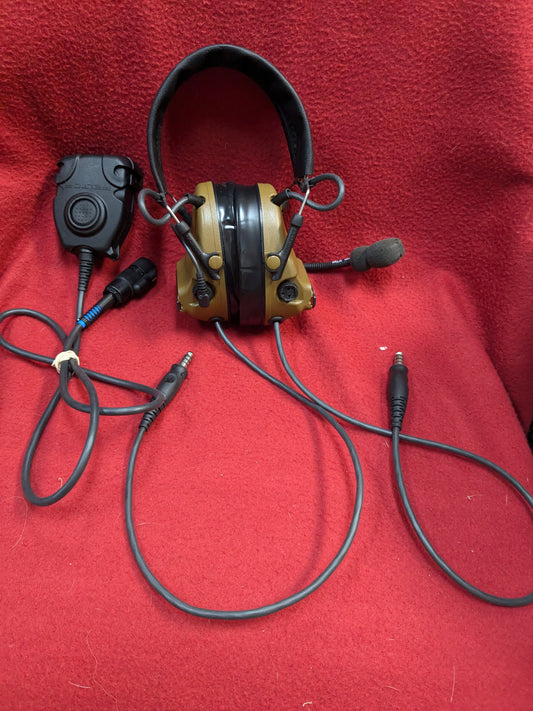 3m peltor comtac III dual comm headset 88079 W/ 1 PTT *Works* (aa11-PET01)