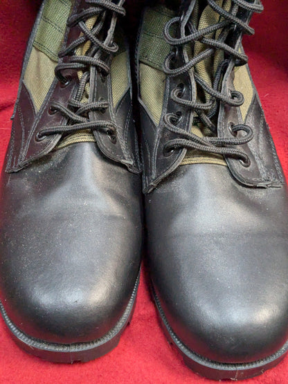 Rothco Black / Green Leather Lace-Up Military Tactical Boots Size: 13 R Regular Used (hc07-PET16)