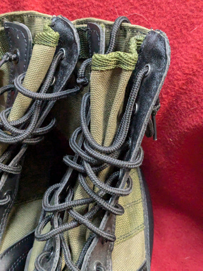 Rothco Black / Green Leather Lace-Up Military Tactical Boots Size: 13 R Regular Used (hc07-PET16)