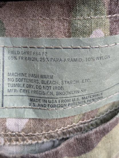 CRYE PRECISION MULTICAM FS4 FR ARMY FIELD SHIRT Small Long Used (ec13-PET133)