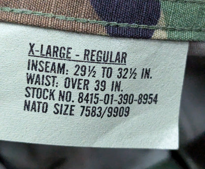 USGI X-Large Regular BDU Woodland Camouflage Tactical Pants Trousers (db08-25jan37)