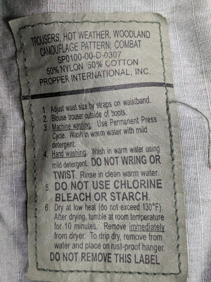 USGI X-Large Regular BDU Woodland Camouflage Tactical Pants Trousers (db08-25jan38)