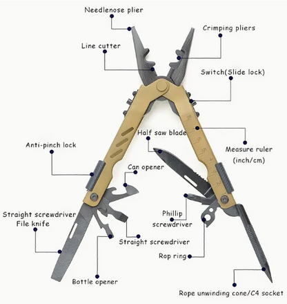 Coy Multi-tool with Case Extendable Multitool 13-in-1 (gtt)