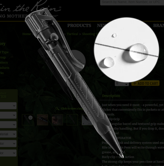 20k BLACK Mini Bolt Action Pen Rite in the Rain (20K)