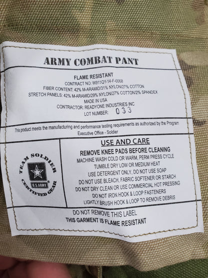 NOS Medium Regular US Army Deployment Frac Combat Pants w/ Knee Pad Pockets (aa10-25jan09)