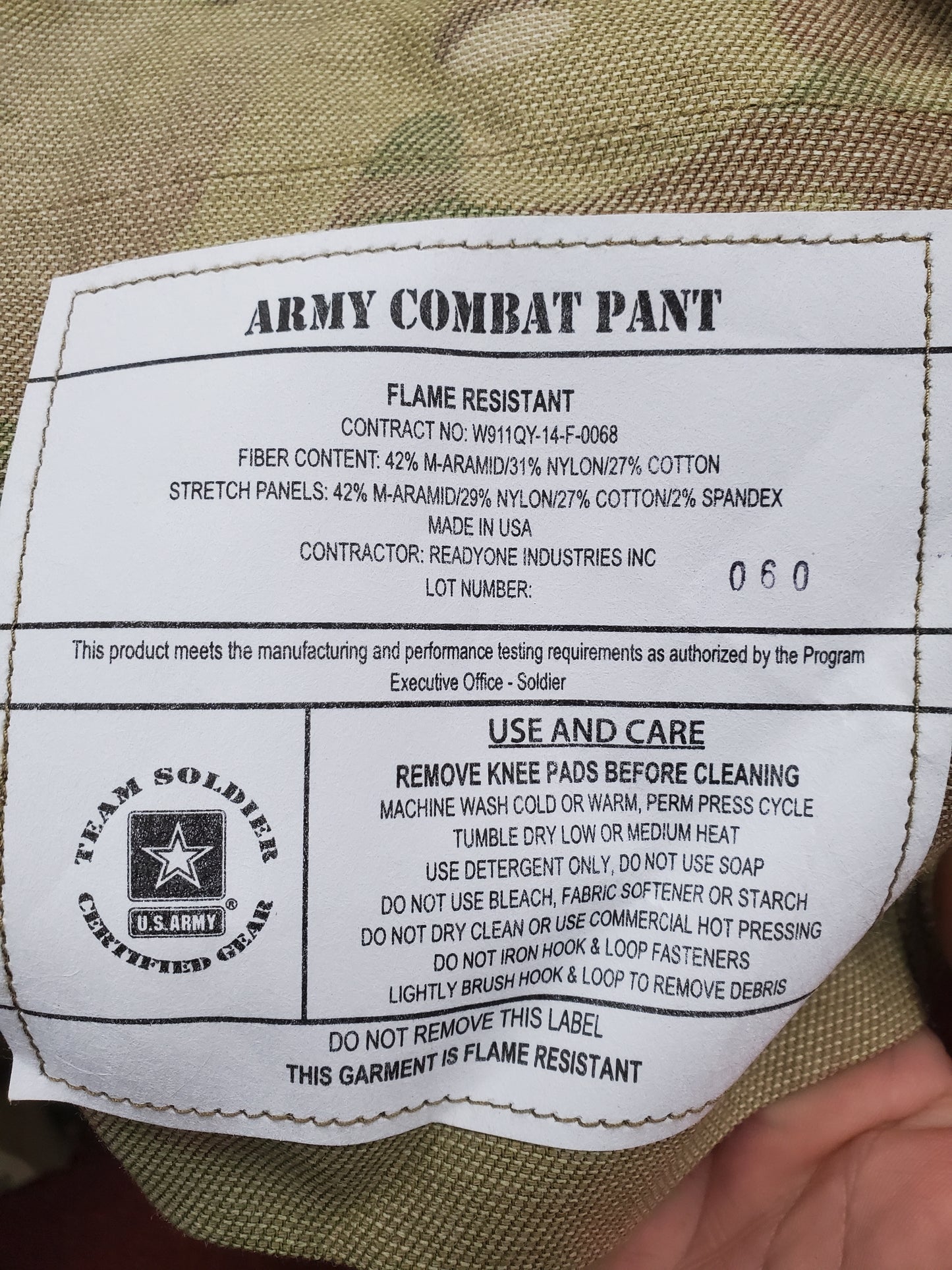 NOS Small Regular US Army Deployment Frac Combat Pants w/ Knee Pad Pockets (aa10-25jan07)